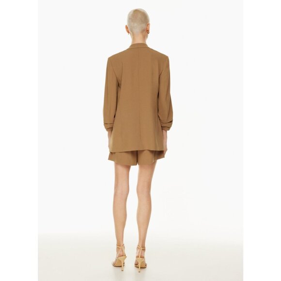 Aritzia BABATON Power Hip Taupe Grey Crepe Open Blazer Jacket, Size 2 - Picture 15 of 16